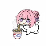 제미나이야 컵라면 먹는 도로롱 그려줘