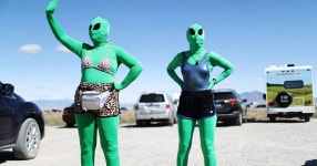 Inside farcical Area 51 raid which descended into party with... shambolic Area 51 raid which descended into party with alien poop