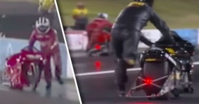 WATCH: Hilarious moment motorbike racers run for finish line after all motors fail - Daily Star WATCH: Hilarious moment motorbike... 