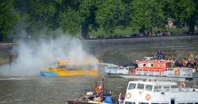 30 rescued after blaze rips through London Duck - Liverpool Echo 30 rescued after blaze rips through London Duck Tour bus 