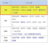 서울 343 362 노선변경 및 3312 신설 3422 폐선안