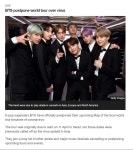 BTS 월드 투어 연기 | 정치유머 게시판 | 루리웹