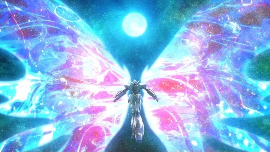 문라이트 버터플라이를 전개한 턴에이 건담의 실루엣