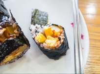 순천역 앞 김밥천국에서 엉터리김밥 우동