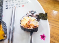 순천역 앞 김밥천국에서 엉터리김밥 우동