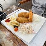 밖에서 밥 먹습니다 충남 서천 춘장대누룽지돈까스