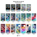 아이폰 iOS 1 부터 iOS26 까지 홈 스크린 비교 이미지