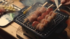 이웃집 혼밥러 미니 화로에 구운 숯불 꼬치구이 야키토리 움짤데이터