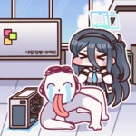 블루아카ㅎㅂ 오줌 나오는 곳 핥는 센세와 아리스