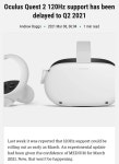 오큘러스 퀘스트2 120hz 업데이트 21년 2분기로 미뤄져 | PC 정보 게시판 오큘러스 퀘스트2 120hz 업데이트 21년 2분기로 미뤄져 | PC 정보... 