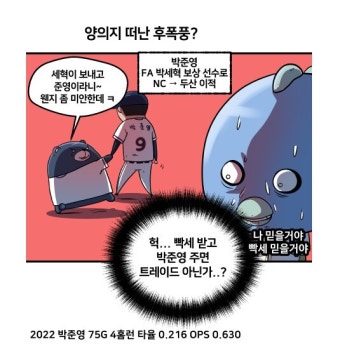 KBO 야매카툰 비FA 이적생 복권 누가 대박날까