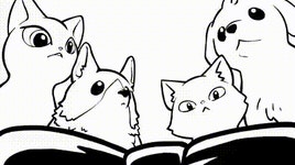 리본 가지고 싸우는 애니gif