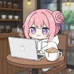 카페에서 맥북에어 하는 도로롱