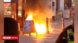 Underground fire rises above New Street in Birmingham - BBC News Gasps as underground fire rises from city street