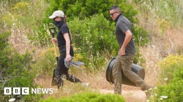 Madeleine search officers dig at abandoned building on day one
