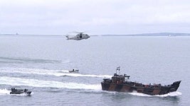 London 2012: Navy ship HMS Bulwark in Olympic exercises - BBC News Navy ship in Olympic exercises