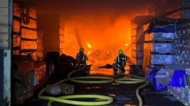 Charlwood: Crews leave scene of three-day barn fire - BBC News Charlwood: Crews leave scene of three-day barn fire