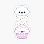 Cloud Peeing on Cupcake Sticker by sugarhai | Redbubble Cloud Peeing on Cupcake Sticker by sugarhai