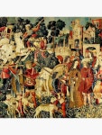 HD The Unicorn is Killed and Brought to the Castle (1495)... Killed and Brought to the Castle (1495) Throw Pillow by mindthecherry