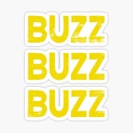 getting a buzz on... Sticker for Sale by willbullas | Redbubble getting a buzz on... Sticker for Sale by willbullas