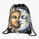 Vintage Sun and Moon Solar Eclipse Drawstring Bag for Sale by Conhuir | Redbubble Vintage Sun and Moon Solar Eclipse... 