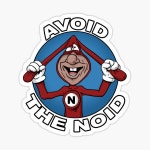 Avoid the Noid Sticker for Sale by blacksnowcomics | Redbubble Avoid the Noid Sticker for Sale by blacksnowcomics