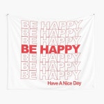 be happy thank you bag Tapestry for Sale by cgidesign | Redbubble be happy thank you bag Tapestry for Sale by cgidesign