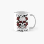 Stay Creepy Skull and Rose Gothic Streetwear Spooky Vibes Coffee Mug for Sale by Cellara91 | Redbubble Stay Creepy Skull and... 