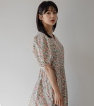 아이러브제이 : I LOVE J - [닌나난나]포비 브이넥 플라워 롱 플레어 원피스 [Free(55~66)]
