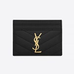 생로랑(Saint Laurent) | 생로랑 카산드라 마틀라세 그레인 레더 카드지갑 블랙 금장 423291 BOW01 1000 모노그램 캐비어 블랙(골드)... 