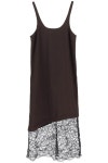 Brown F7520 897 | 트렌비 가니-가니 GANNI SATIN SLIP DRESS... WITH LACE INSERT GANNI Brown F7520 897 | 트렌비 | www.trenbe.com