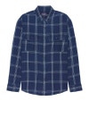 클럽모나코-릴렉스드 인디고 트윌 셔츠 재킷 Relaxed Indigo Twill Shirt Jacket | 트렌비