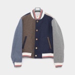 톰브라운(Thom Browne) | 사선 완장 후드 경량 패딩 점퍼 블랙 | 트렌비