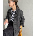 리바이스(Levis) | 우먼 리바이스 타입 1 트러커 데님 재킷 - 블랙 10309551 | 트렌비