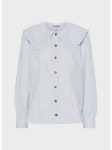 가니(Ganni) | 가니 오버사이즈 넥 카라 블라우스 블루 F8638 694 CAMICIA CON COLLETTO ALLA PURITANA 150942202 | 트렌비