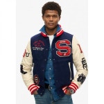 슈퍼드라이(Superdry) | 슈퍼드라이 대학 바시티 패치 - 봄버 재킷 아틀란틱 네이비 1870894 | 트렌비