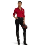 로렌랄프로렌(Lauren Ralph Lauren) | 로렌랄프로렌 클래식핏 로고 코튼 블렌드 셔츠 레드 10038255 Ralph Red 우먼 로렌 랄프로렌... 