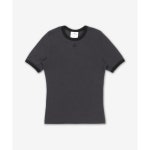 꾸레쥬(Courreges) | COURREGES AC 스트레이트 스톤워시 반소매 티셔츠 - 그레이 423JTS006JS01109071 | 트렌비
