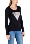 게스(Guess) | 게스 여성 롱슬리브 블랙 티셔츠 W6RI33J1314JBLK 26SS GUESS LS CN LEO TRIANGLE TEE W6RI33 J1314 155981848 | 트렌비