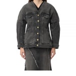 가니(Ganni) | 가니 블랙 워싱 데님 블레이저 778494 GANNI WASHED BLACK DENIM BLAZER (J1529 006) (블랙 블레이저) 121051853 | 트렌비