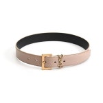 생로랑(Saint Laurent) | 생로랑 여성 벨트 모노그램 로고 스퀘어 버클 매끄러운 가죽 베이지 634437 BOO0W 2721 카산드라 골드... 