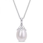 사파이어 드롭 펜던트 목걸이 899197 우먼 Freshwater Cultured 펄 and Created 체인 In 스털링 실버 JMS009611 702003 150694178 | 트렌비