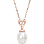 토파즈 드롭 펜던트 체인 목걸이 899085 우먼 South Sea Cultured 펄 and In 로즈 Plated 스털링 실버 JMS009644 702022 150694194 | 트렌비
