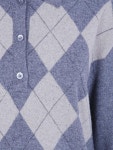 Rohe | Rohe 여성 아르고일 무린 폴로 420 23 421 26FW 로에 티셔츠 72608 GREY OAT CHECK 157802651 | 트렌비