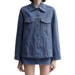 가니(Ganni) | 가니 스트라이프 오버다이드 데님 자켓 J1522 083 GANNI STRIPE OVERDYED DENIM JACKET (J1522 099) (스트라이프... 