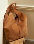 Suede Stitch Detail Hobo Bag A1141TAN | TRENBE 보덴-스웨이드 호보 가방 Suede Stitch Detail Hobo Bag A1141TAN | TRENBE | www.trenbe.com