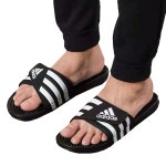 아디다스(Adidas) | 아디다스 삼선 로고 지압 슬라이드 블랙 | 트렌비