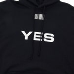 베트멍(vetements) | 남성 예스 노 후드 티셔츠 VL14HD150W BLACK WHITE | 트렌비