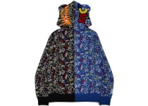 베이프(BAPE) | 베이프 X 메디콤 토이 베어브릭 카모 베어 샤크 하프 풀 집 후디 멀티 | 트렌비