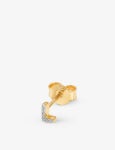 미쏘마-리사이클 스터드 귀걸이 Initial 18ct yellow gold-plated vermeil recycled sterling-silver and cubic zirconia single... 